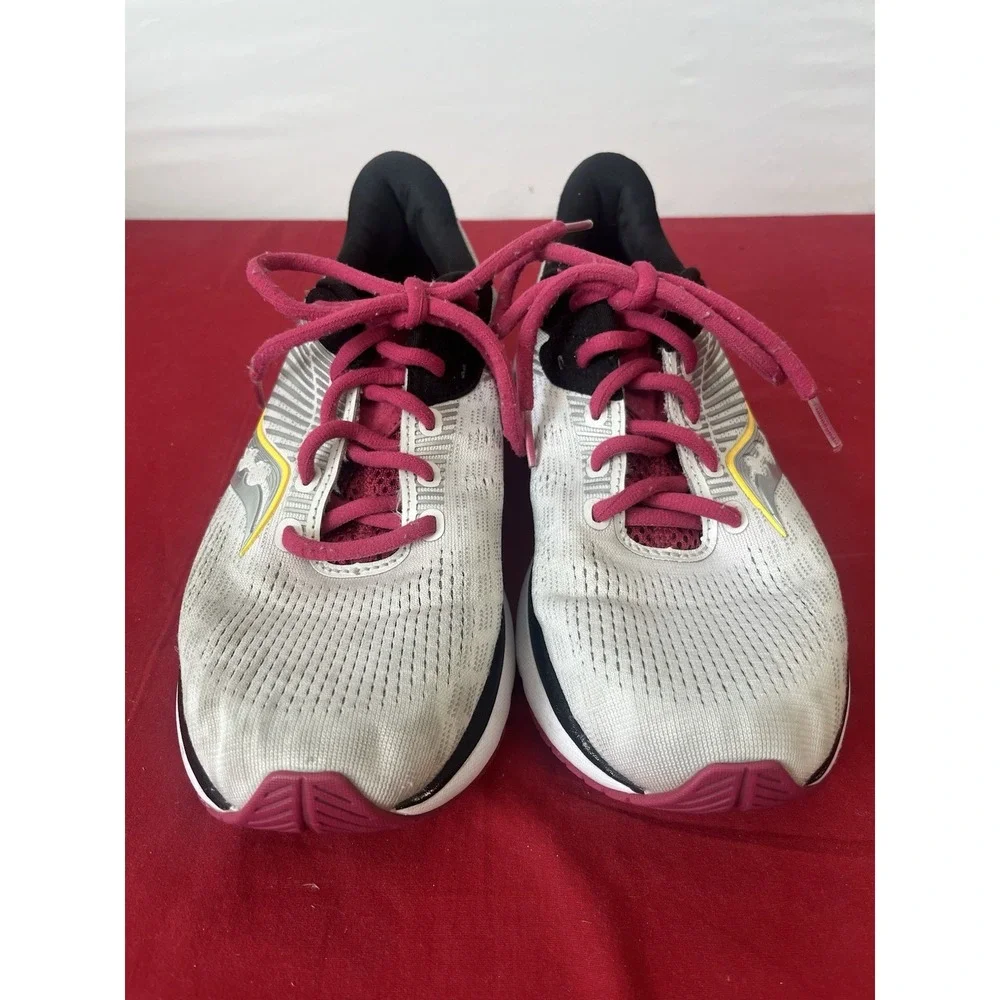 Saucony Womens Guide 14 PWR Run Athletic Sneaker Shoe Gray White Sz 8.5